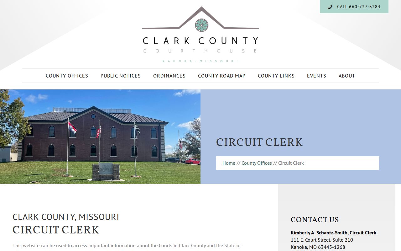 Clark County Circuit Clerk official contact page
